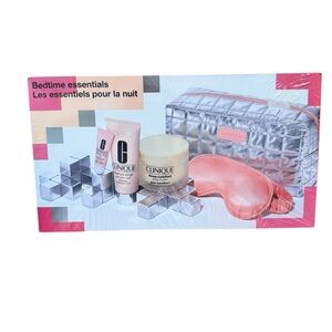 Clinique Bedtime Essentials Set - Pink & Silver Quilted Pouch